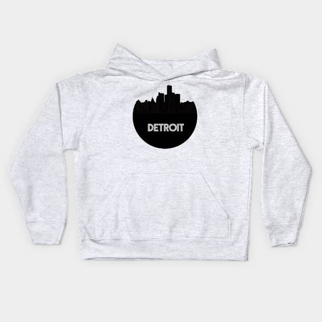 Detroit Skyline Kids Hoodie by sasquatchbear